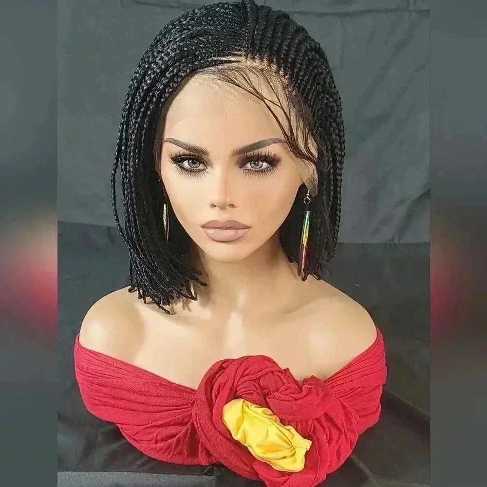 Handmade Braided Lace Wigs, Bob cut, short Micro millions braids. Short NWT
